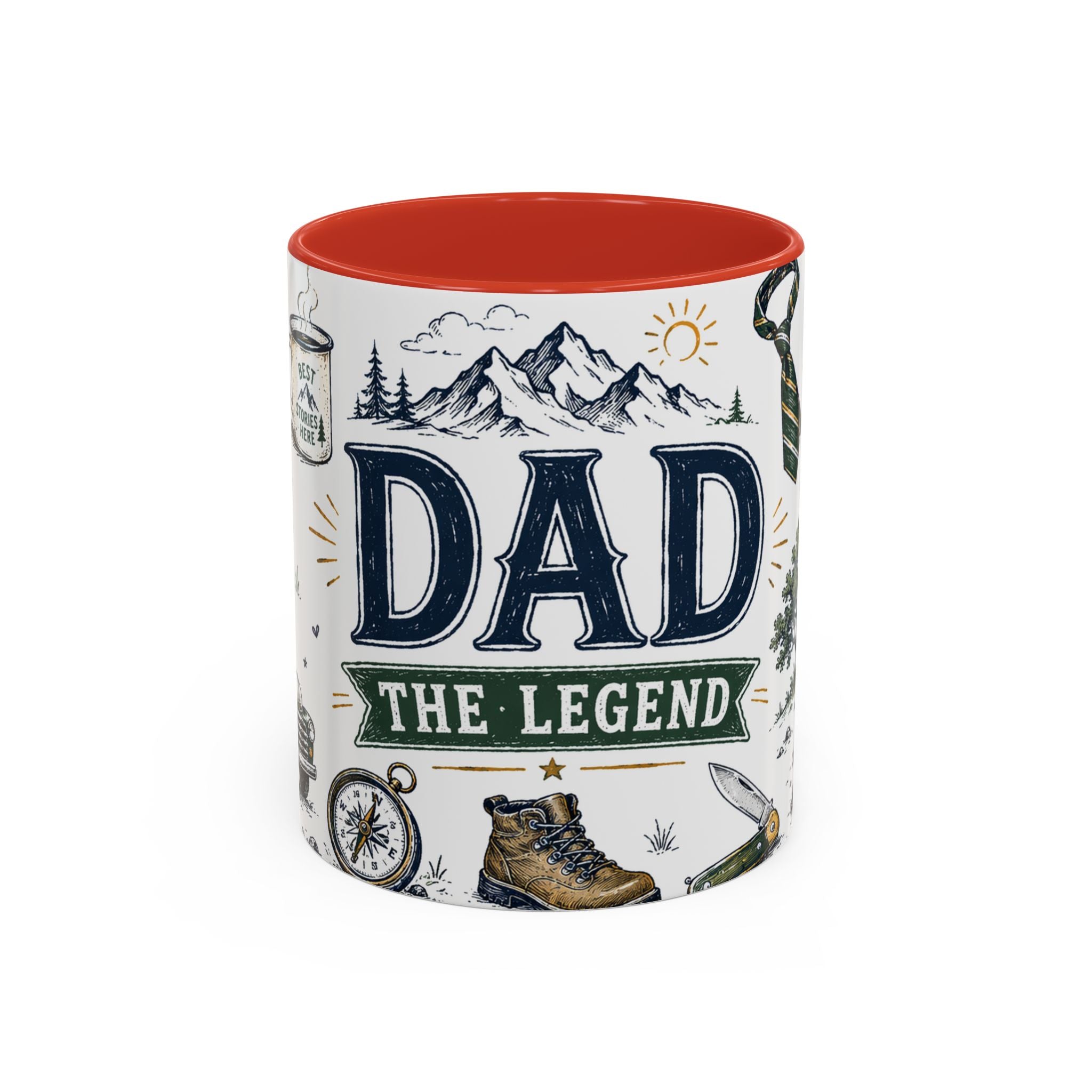 Dad The Legend Coffee Mug | Father's Day Gift for Dad | Accent Color Ceramic 11oz 15oz