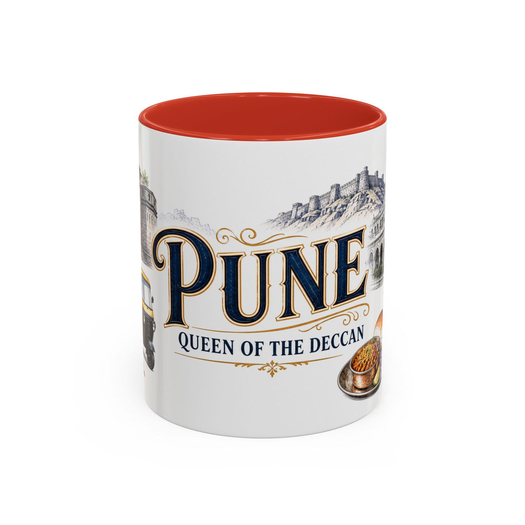 Pune Coffee Mug | India Travel Souvenir | Vintage Illustrated City Gift | 11 oz 15 oz Accent Mug