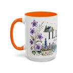 Illinois State Map Mug | Botanical Travel Sketch, Moving Away Gift (11oz 15oz)