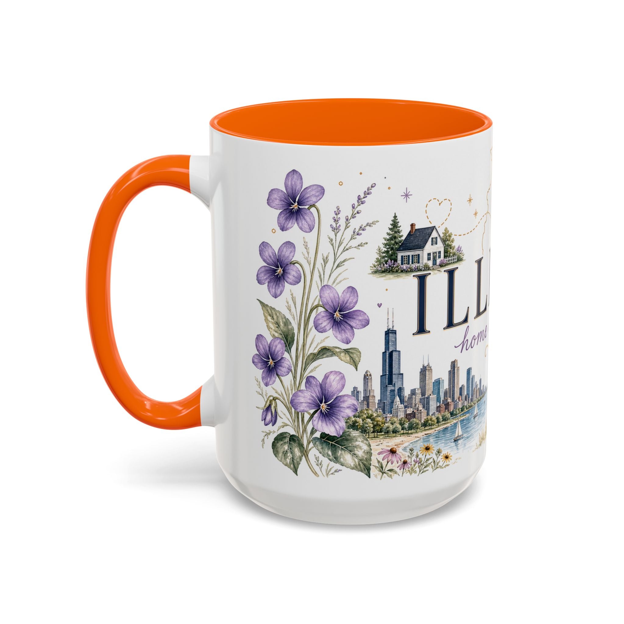 Illinois State Map Mug | Botanical Travel Sketch, Moving Away Gift (11oz 15oz)