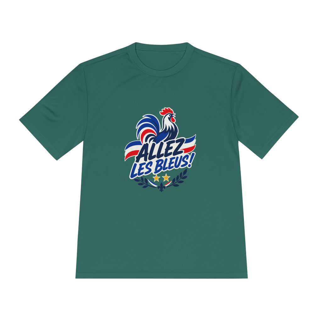France Soccer T Shirt, Allez Les Bleus Tee, World Football Fan Shirt, Moisture Wicking Sport Tee