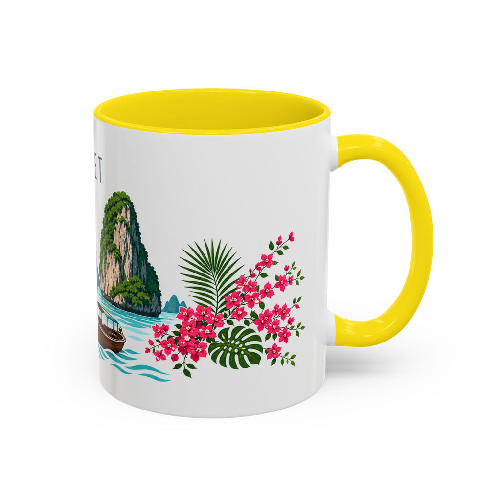 Phuket Coffee Mug | Thailand Travel Souvenir | Porcelain Decal City Gift | 11oz 15oz Accent Mug