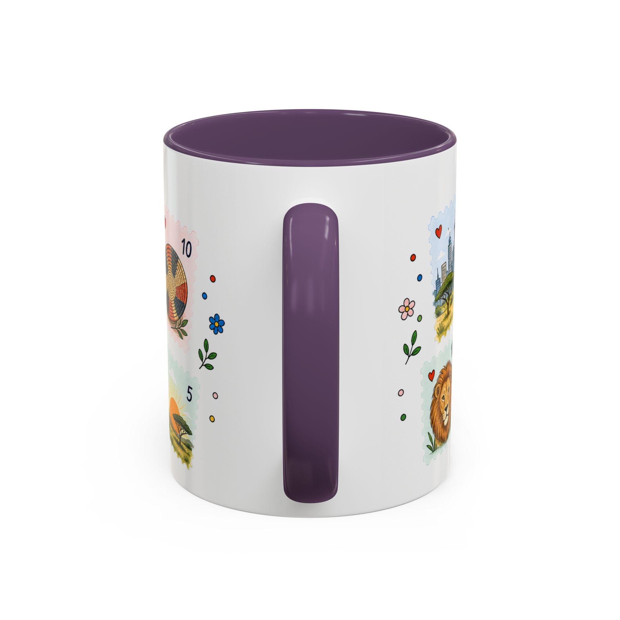 Nairobi Coffee Mug | Postage Stamp Collage Mug | Travel Souvenir Accent Cup 11oz 15oz