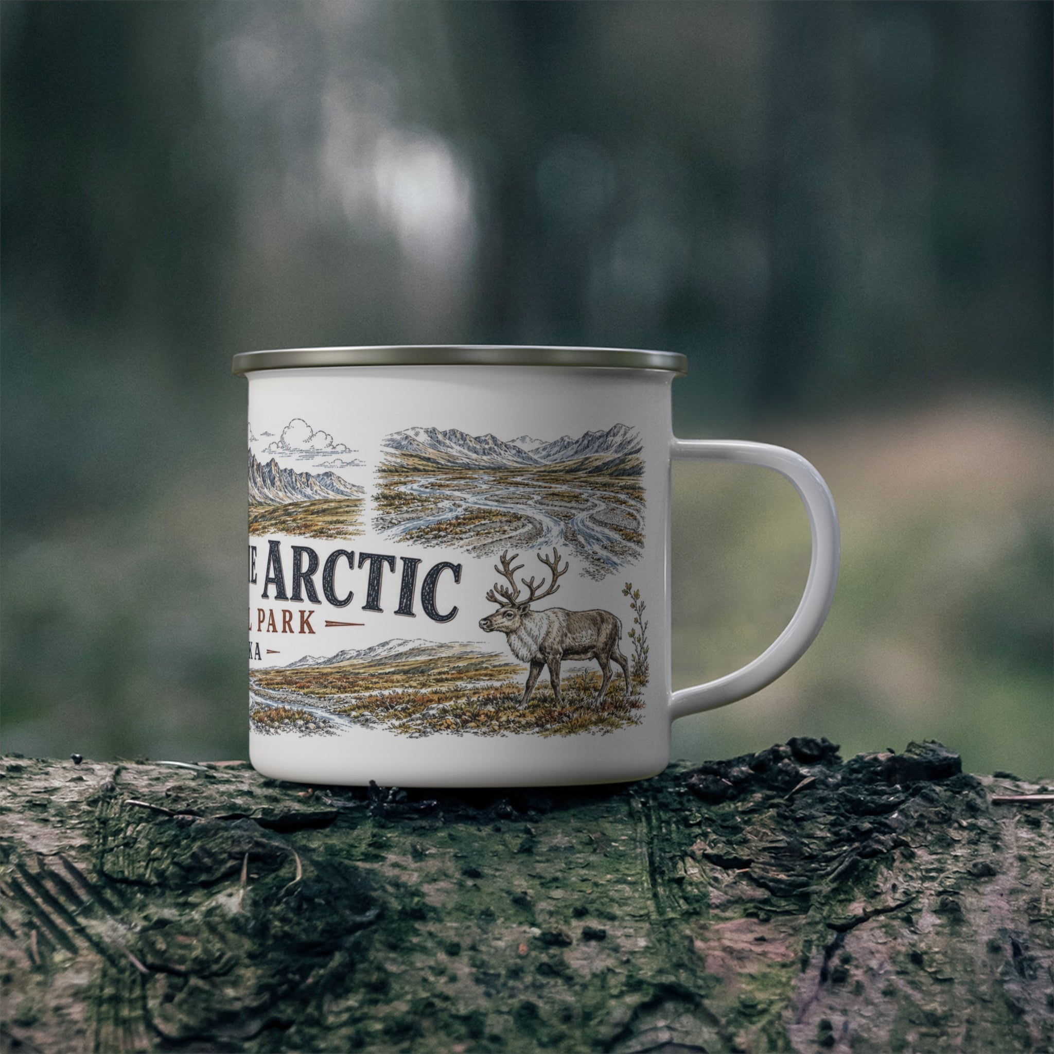 Gates of the Arctic National Park Vintage Enamel Camping Mug | 12oz National Park Hiking Gift