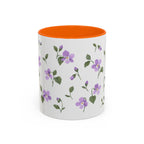 New Jersey Violet Mug, State Flower Floral Coffee Cup, 11oz Botanical Gift
