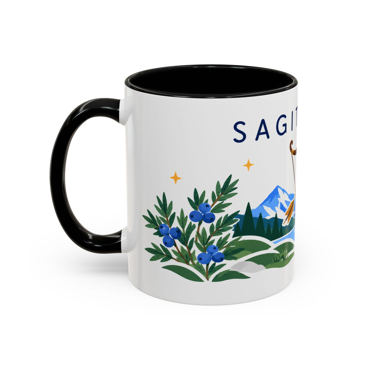 Sagittarius Zodiac Coffee Mug | Bow and Arrow Design | Astrology Birthday Gift | 11 oz 15 oz Ceramic Accent Mug