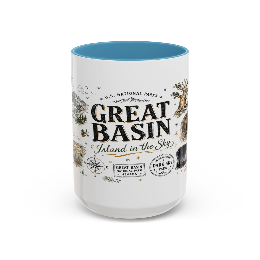 Great Basin National Park Coffee Mug | Nevada Desert Stargazing Hiking Gift | Accent Color Ceramic 11oz 15oz