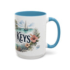 Florida Keys Mug, Florida Travel Souvenir, Bucket List Gift, Accent Ceramic Coffee Mug 11oz 15oz