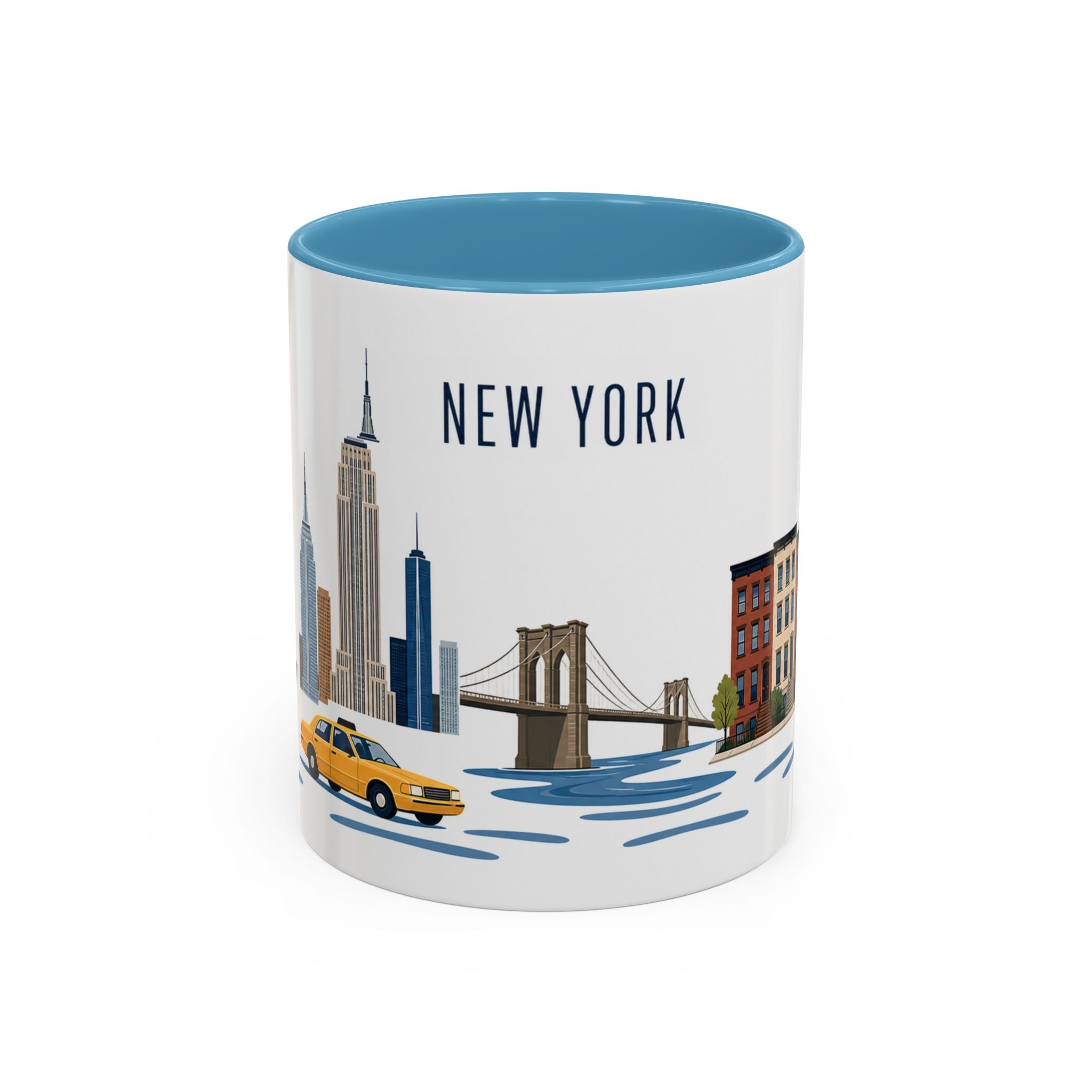 New York Coffee Mug | United States Travel Souvenir | Porcelain Decal City Gift | 11oz 15oz Accent Mug