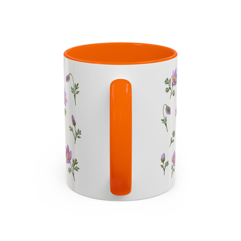 South Dakota Pasque Flower Mug, State Flower Floral Coffee Cup, 11oz Botanical Gift
