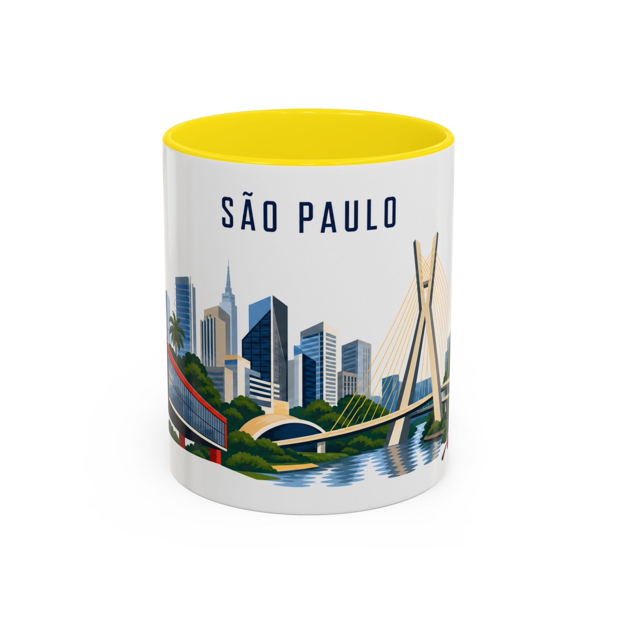 São Paulo Coffee Mug | Brazil Travel Souvenir | Porcelain Decal City Gift | 11oz 15oz Accent Mug