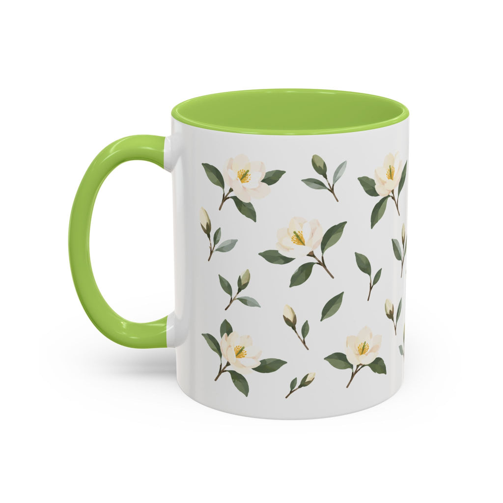 Georgia Sweetbay Magnolia Mug, State Flower Floral Coffee Cup, 11oz Botanical Gift