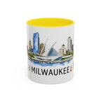 Milwaukee Illustrated Travel Mug | City Souvenir Accent Coffee Mug | 11oz 15oz Ceramic Cup