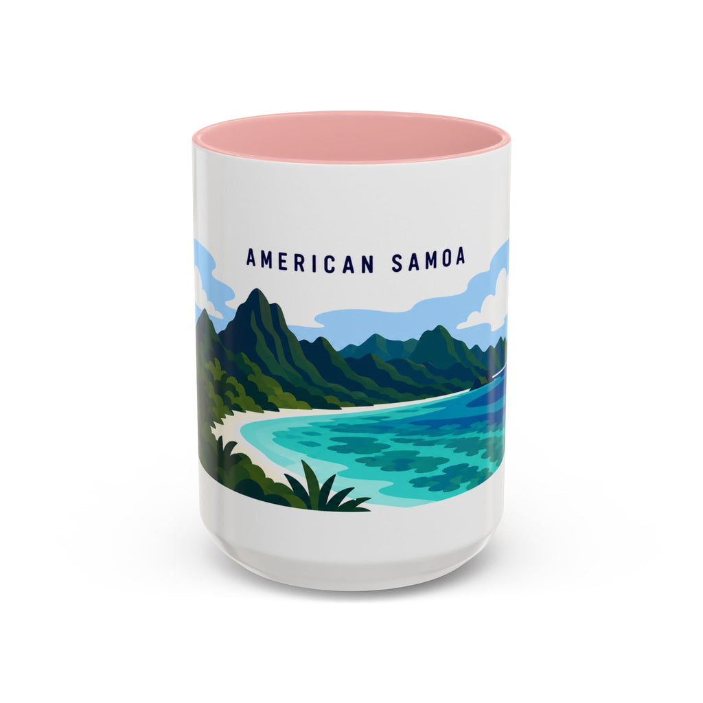 National Park of American Samoa Coffee Mug | Solid Color Block Park Souvenir | 11oz 15oz Accent Mug