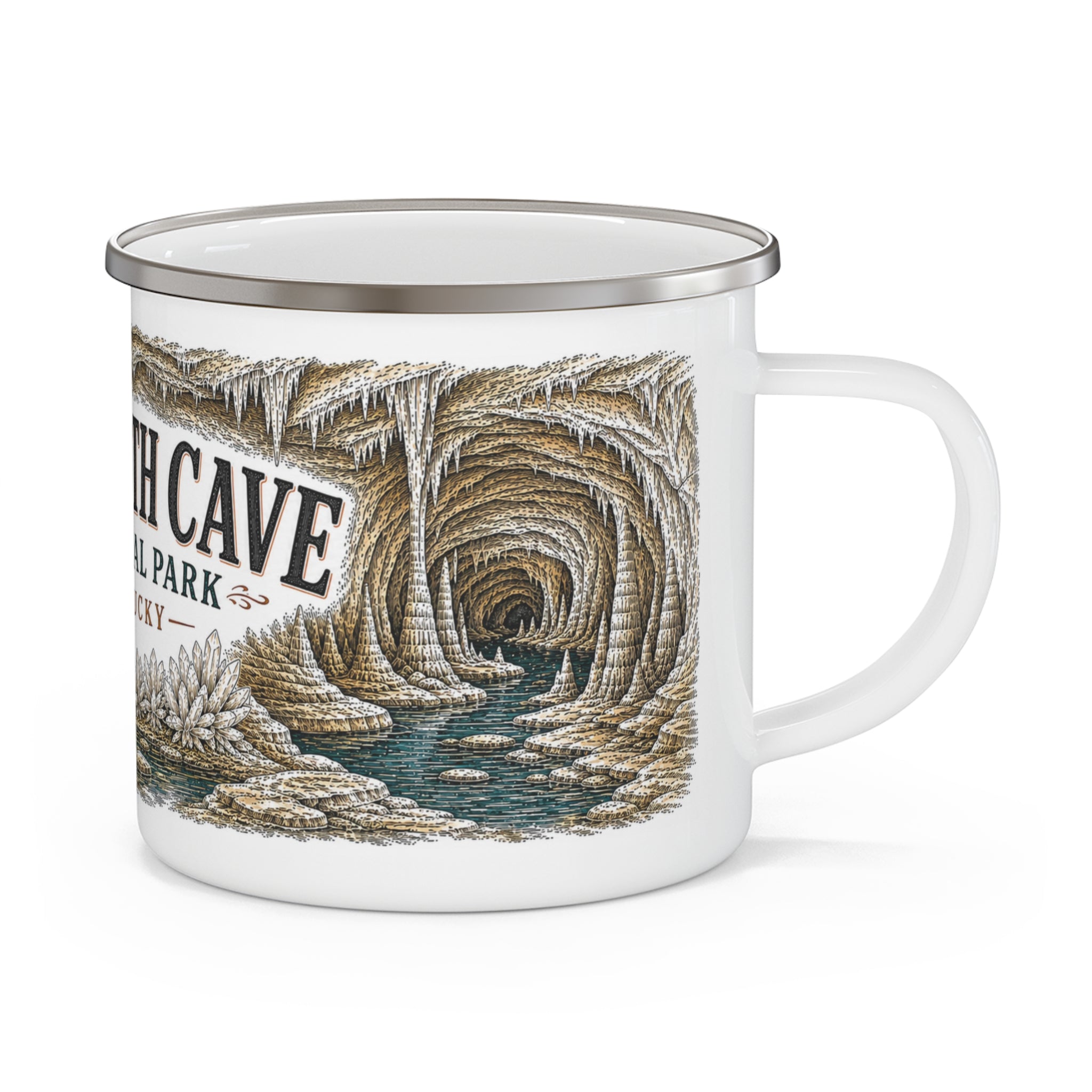 Mammoth Cave National Park Vintage Enamel Camping Mug | 12oz National Park Hiking Gift