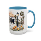 Riverside Coffee Mug | United States Travel Souvenir | Vintage Illustrated City Gift | 11 oz 15 oz Accent Mug
