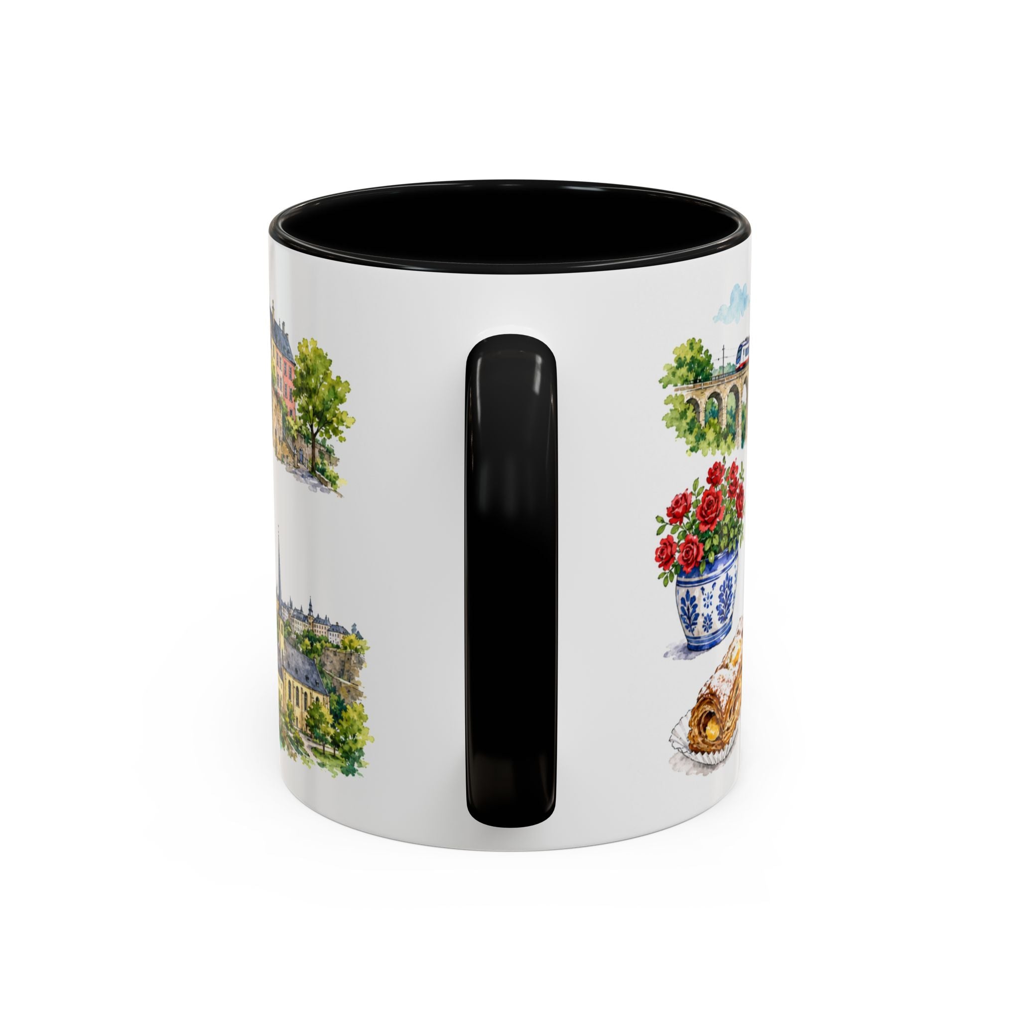 Luxembourg City Illustrated Travel Mug | City Souvenir Accent Coffee Mug | 11oz 15oz Ceramic Cup