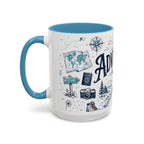 Adventure Awaits Coffee Mug | Class of 2026 Graduation Gift | Accent Color Ceramic 11oz 15oz