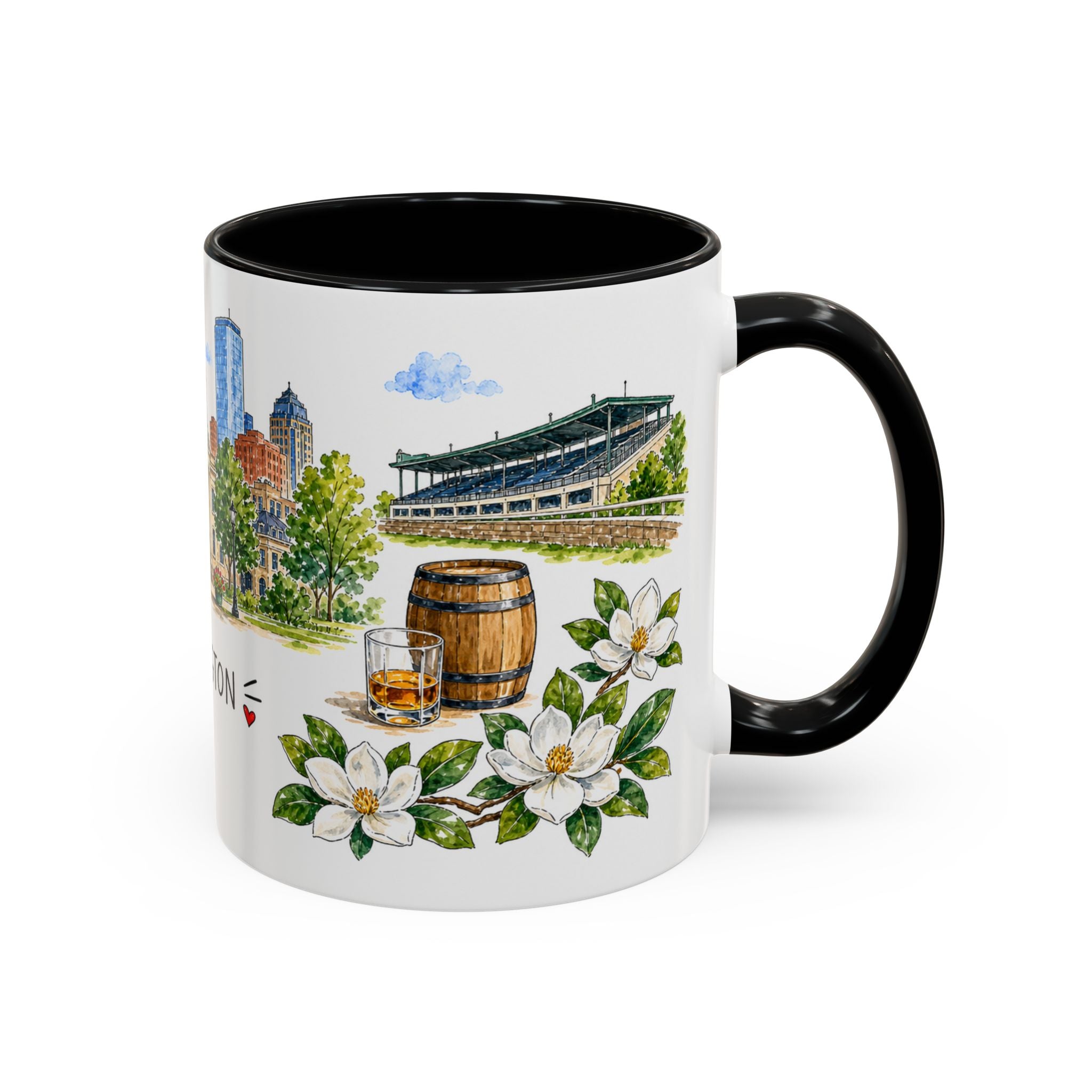 Lexington Illustrated Travel Mug | City Souvenir Accent Coffee Mug | 11oz 15oz Ceramic Cup