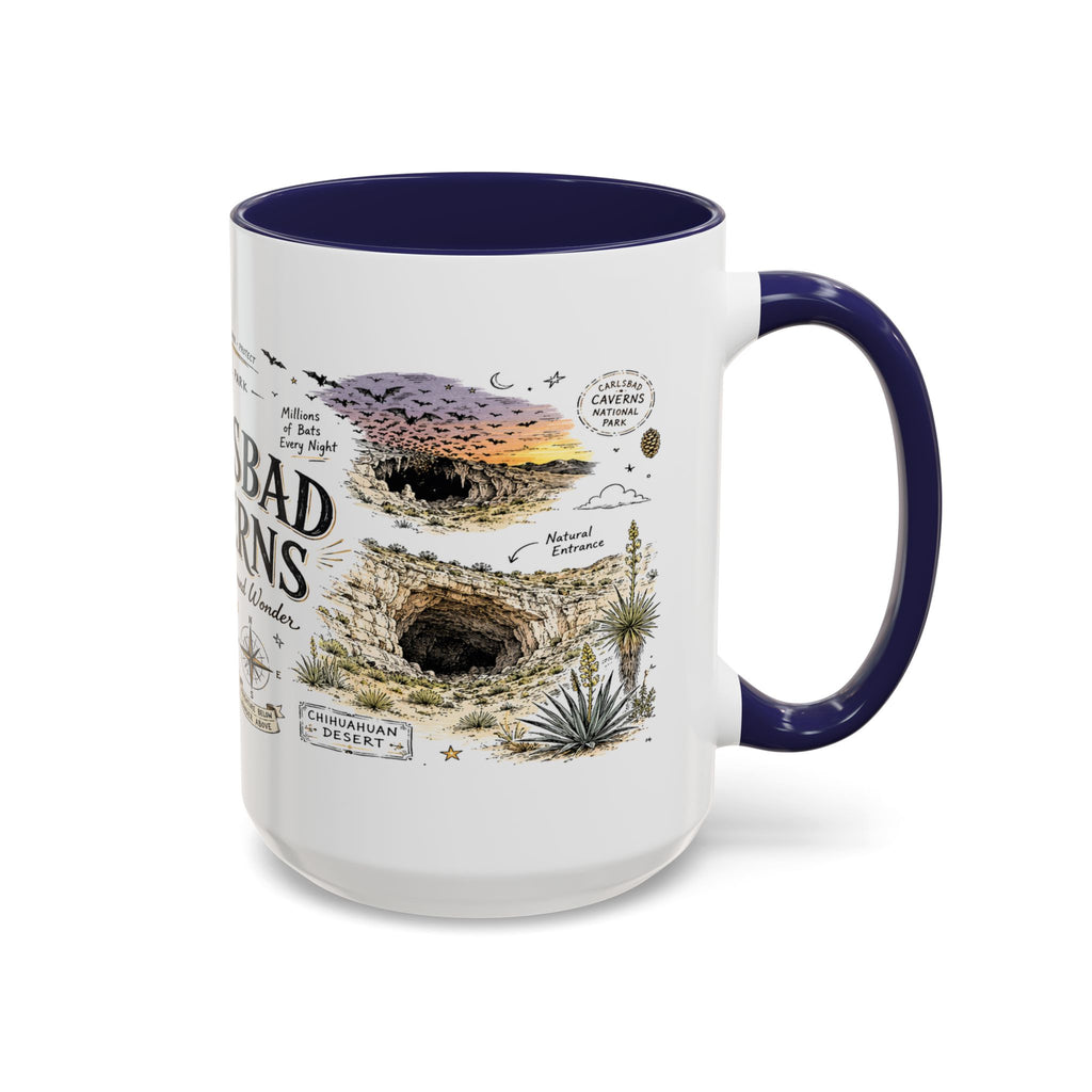 Carlsbad Caverns National Park Coffee Mug | New Mexico Cave Exploration Bat Gift | Accent Color Ceramic 11oz 15oz