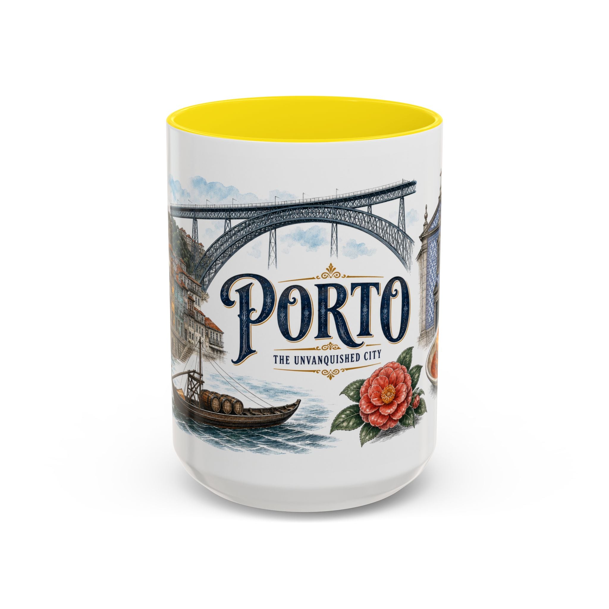 Porto Coffee Mug | Portugal Travel Souvenir | Vintage Illustrated City Gift | 11 oz 15 oz Accent Mug