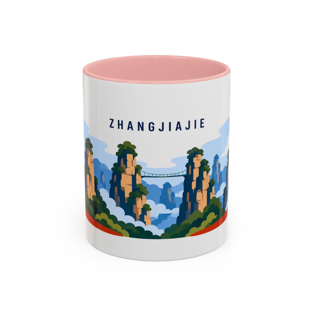 Zhangjiajie Coffee Mug | Travel Destination Souvenir Gift | Accent Color Ceramic 11oz 15oz