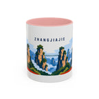 Zhangjiajie Coffee Mug | Travel Destination Souvenir Gift | Accent Color Ceramic 11oz 15oz