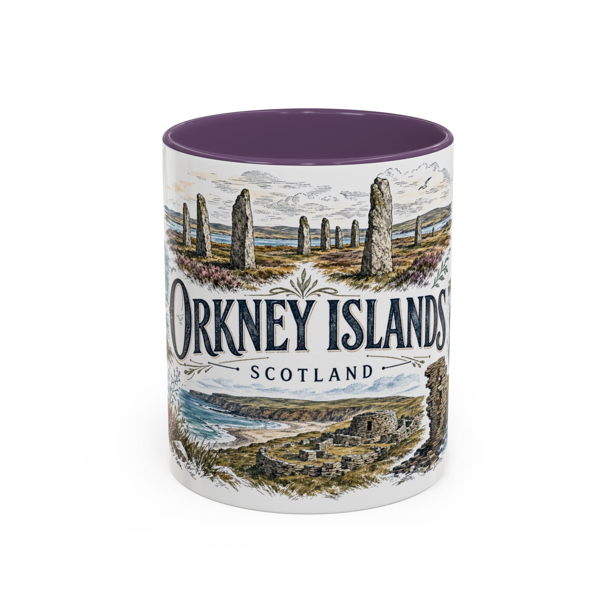 Orkney Islands Mug, Scotland Travel Souvenir, Bucket List Gift, Accent Ceramic Coffee Mug 11oz 15oz