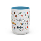 New York City Christmas Mug | Watercolor City Souvenir | Ceramic Coffee Cup