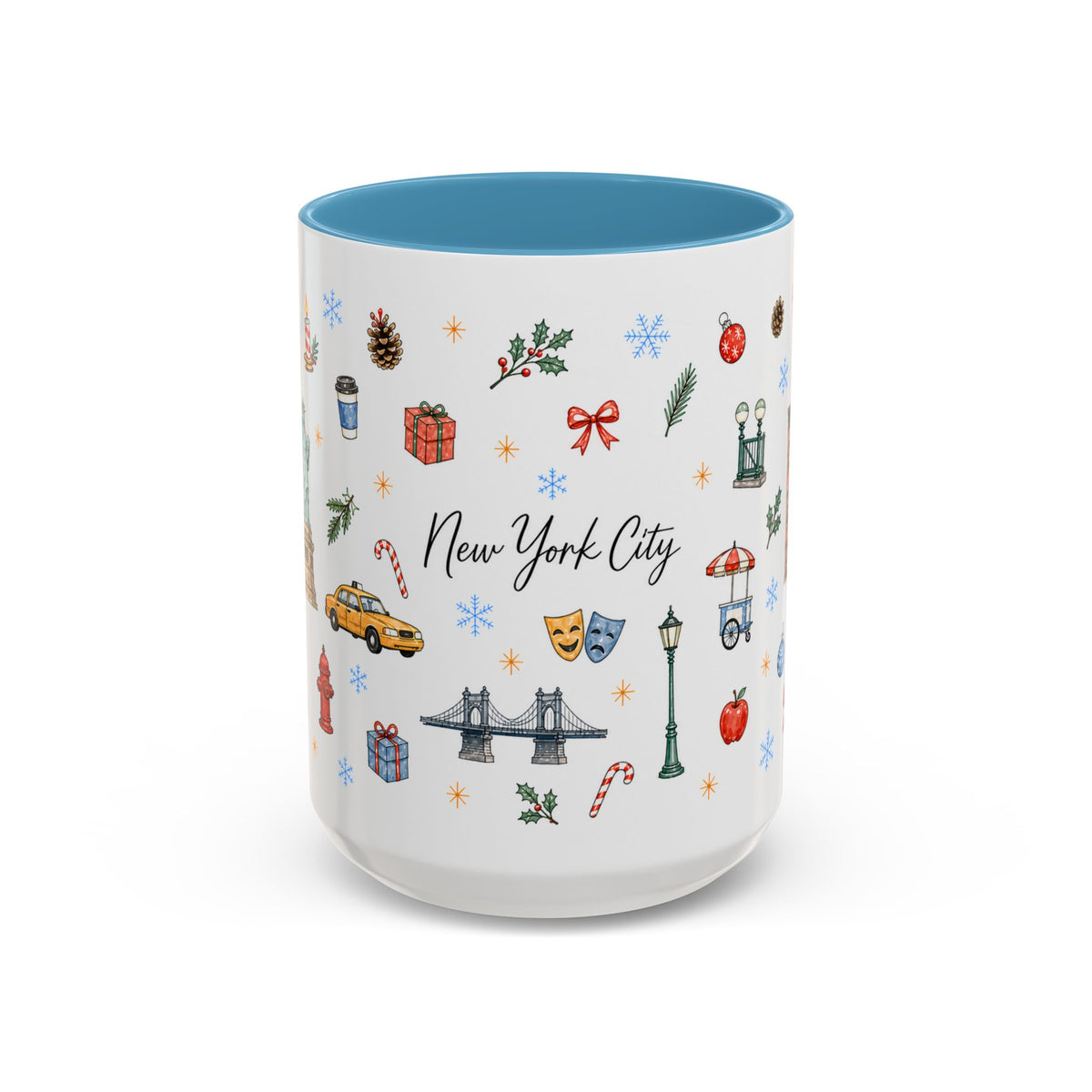 New York City Christmas Mug | Watercolor City Souvenir | Ceramic Coffee Cup