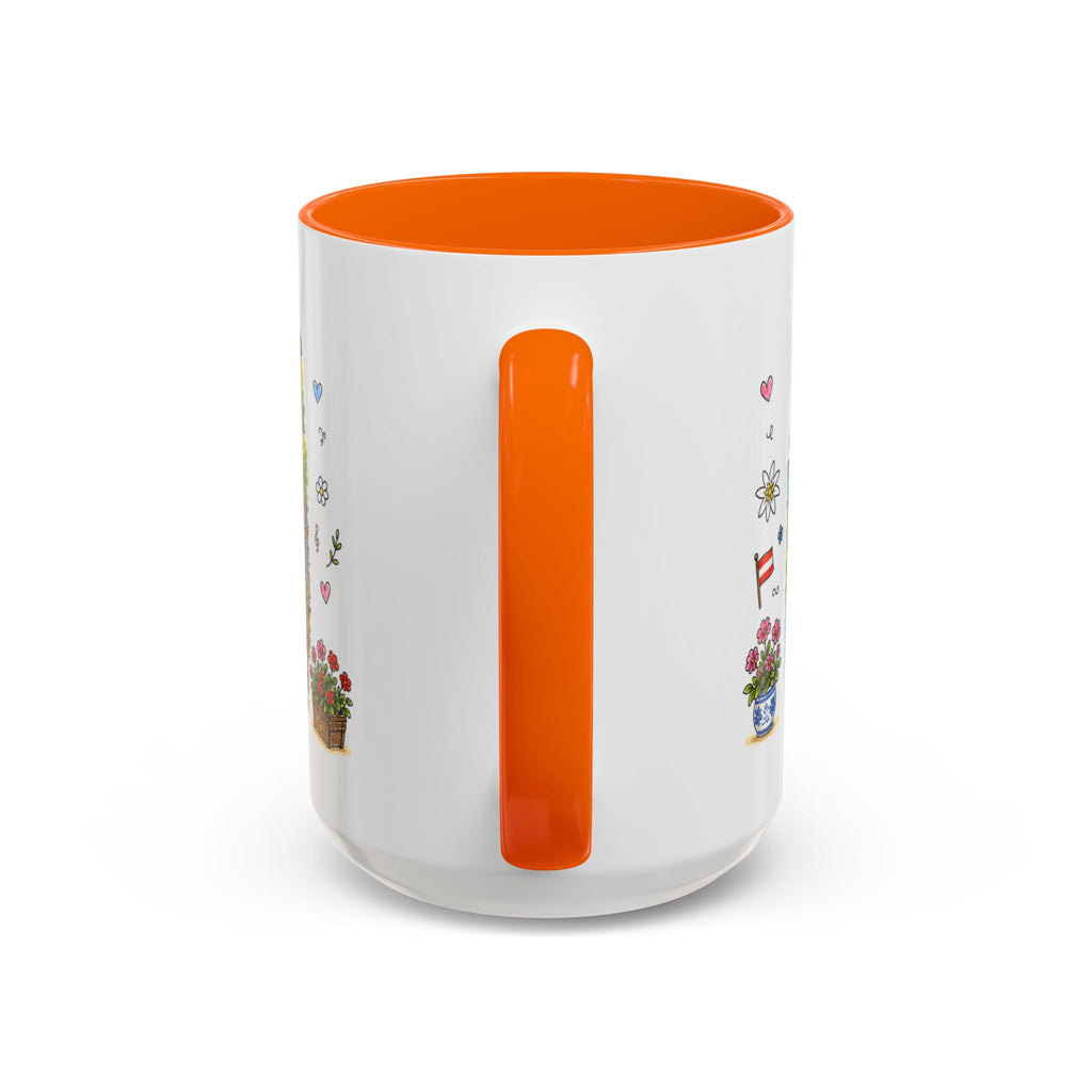 Hallstatt Illustrated Travel Mug | Austria Souvenir Accent Coffee Mug | 11oz 15oz Ceramic Cup