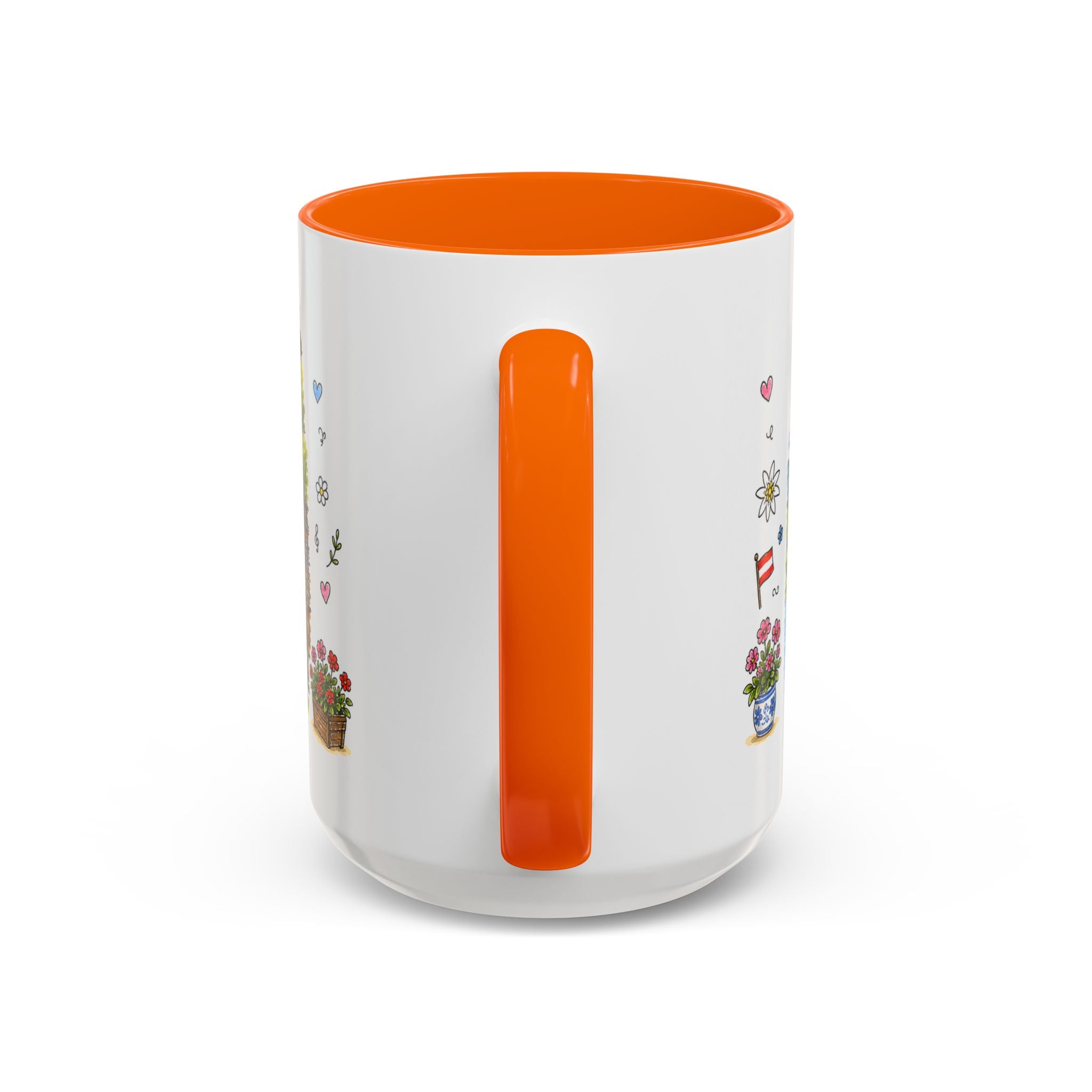 Hallstatt Illustrated Travel Mug | Austria Souvenir Accent Coffee Mug | 11oz 15oz Ceramic Cup