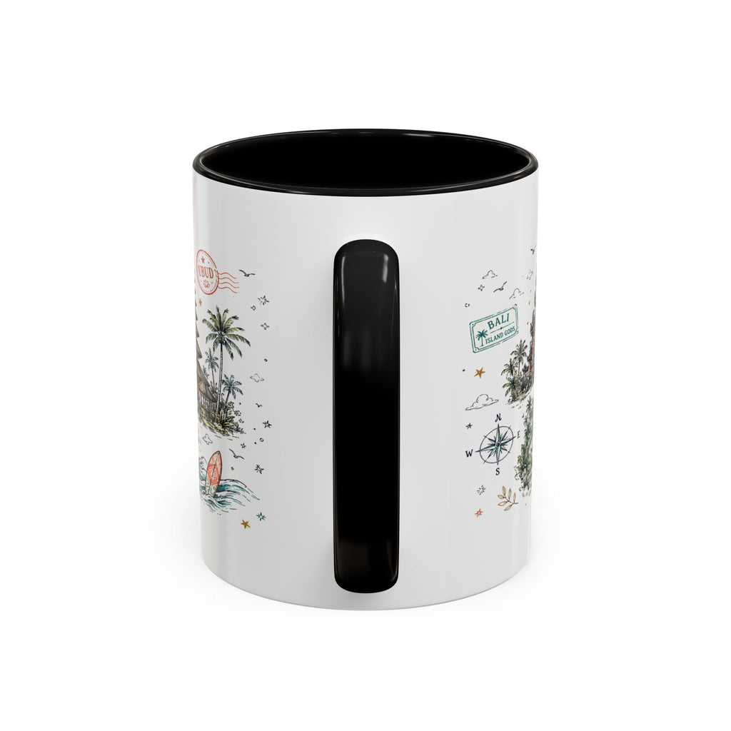 Bali Coffee Mug | Indonesia Souvenir Travel Gift | Accent Color Ceramic 11oz 15oz