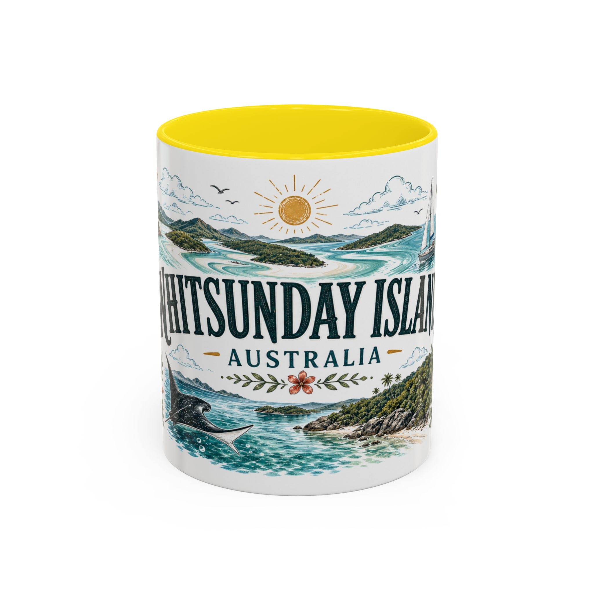 Whitsunday Islands Mug, Australia Travel Souvenir, Bucket List Gift, Accent Ceramic Coffee Mug 11oz 15oz