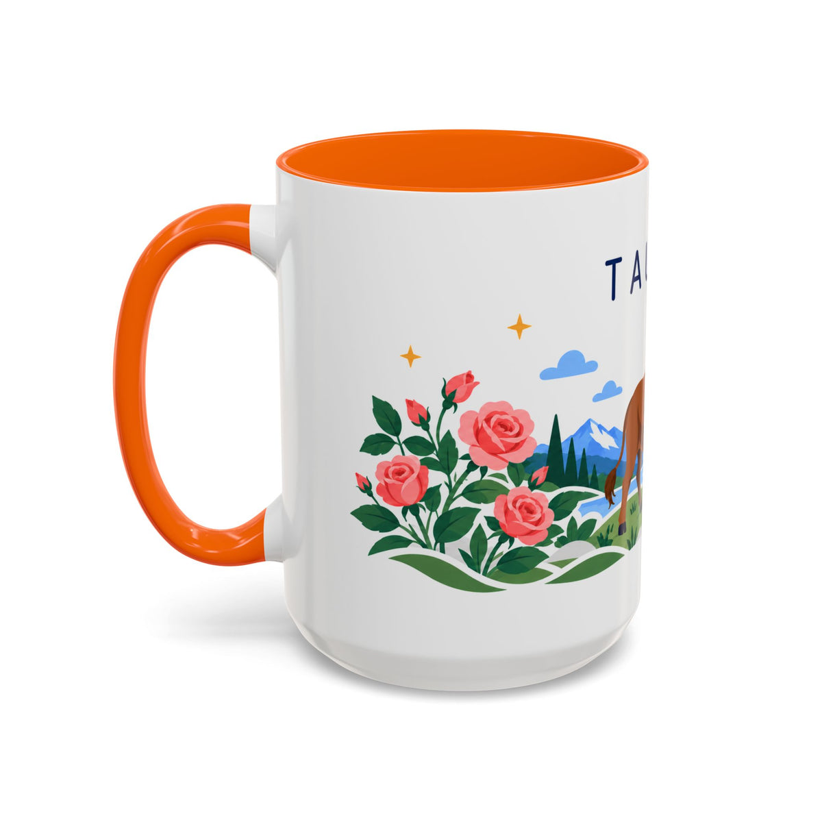 Taurus Zodiac Coffee Mug | Bull and Rose Design | Astrology Birthday Gift | 11 oz 15 oz Ceramic Accent Mug