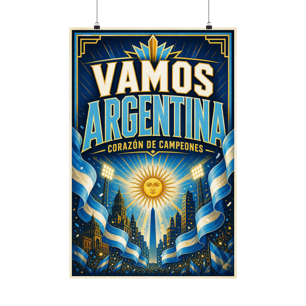 Argentina Soccer Poster | Rally Fan Art Print | 2026 Soccer Wall Decor
