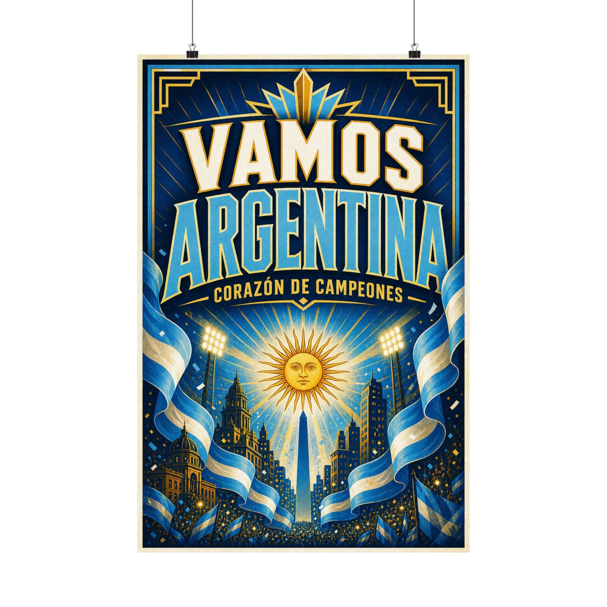 Argentina Soccer Poster | Rally Fan Art Print | 2026 Soccer Wall Decor