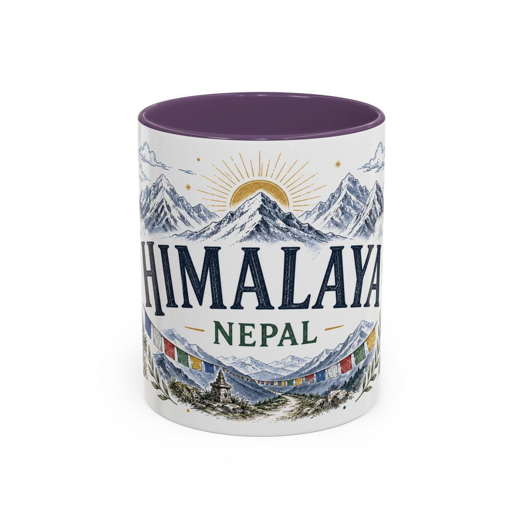 Himalaya Coffee Mug | Travel Destination Souvenir Gift | Accent Color Ceramic 11oz 15oz