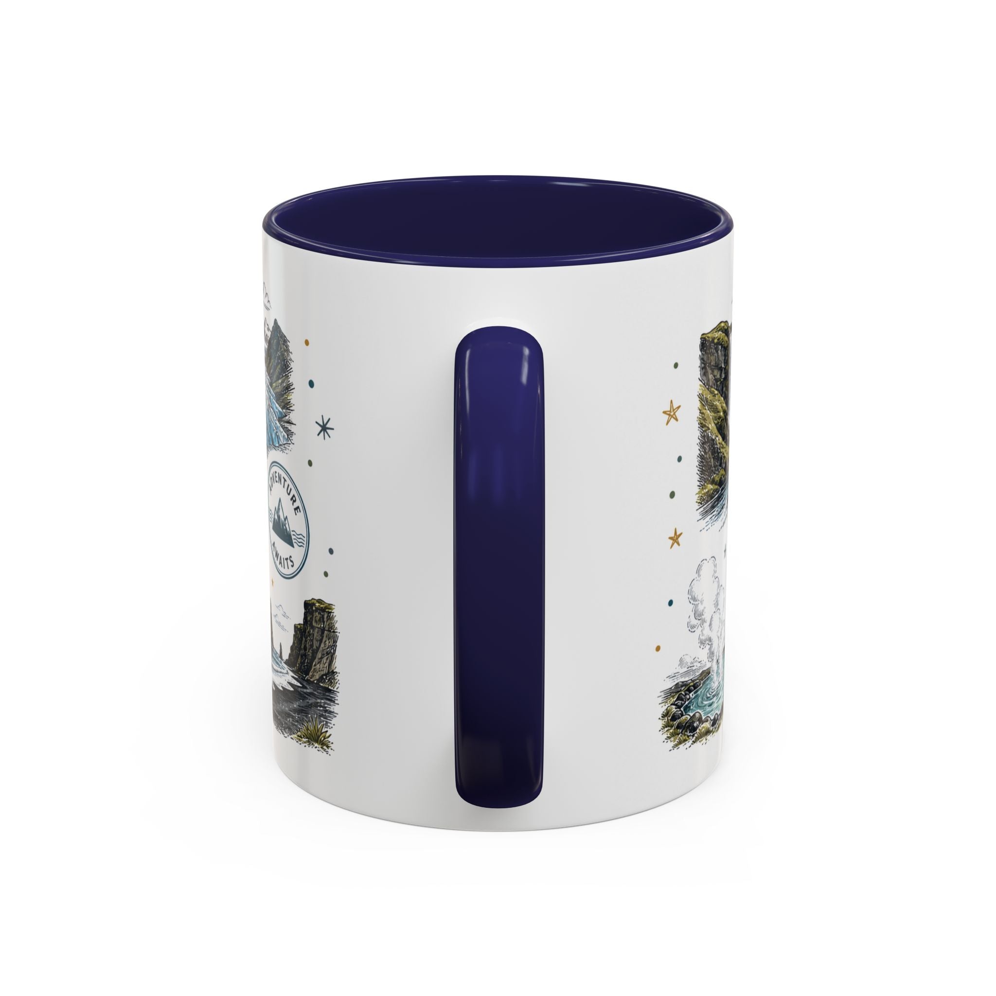 Iceland Ring Road Coffee Mug | Travel Destination Souvenir Gift | Accent Color Ceramic 11oz 15oz
