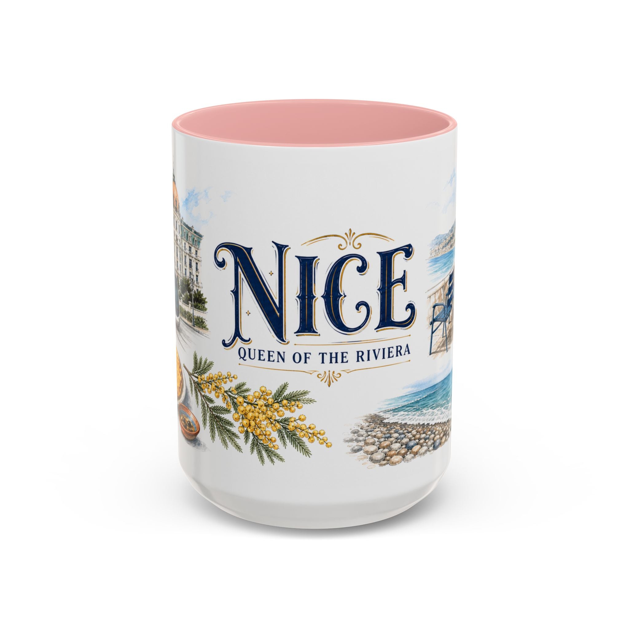 Nice Coffee Mug | France Travel Souvenir | Vintage Illustrated City Gift | 11 oz 15 oz Accent Mug