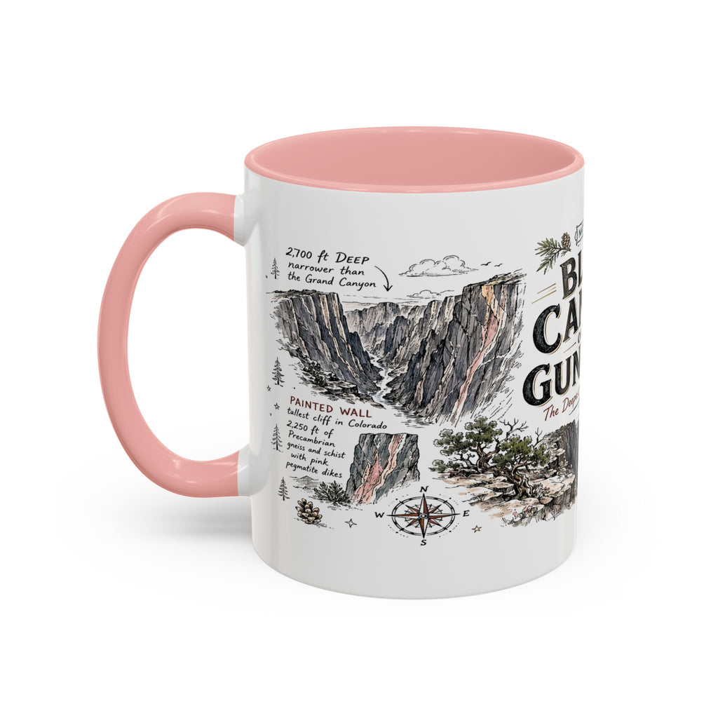 Black Canyon of the Gunnison National Park Coffee Mug | Colorado Deep Canyon Hiking Gift | Accent Color Ceramic 11oz 15oz