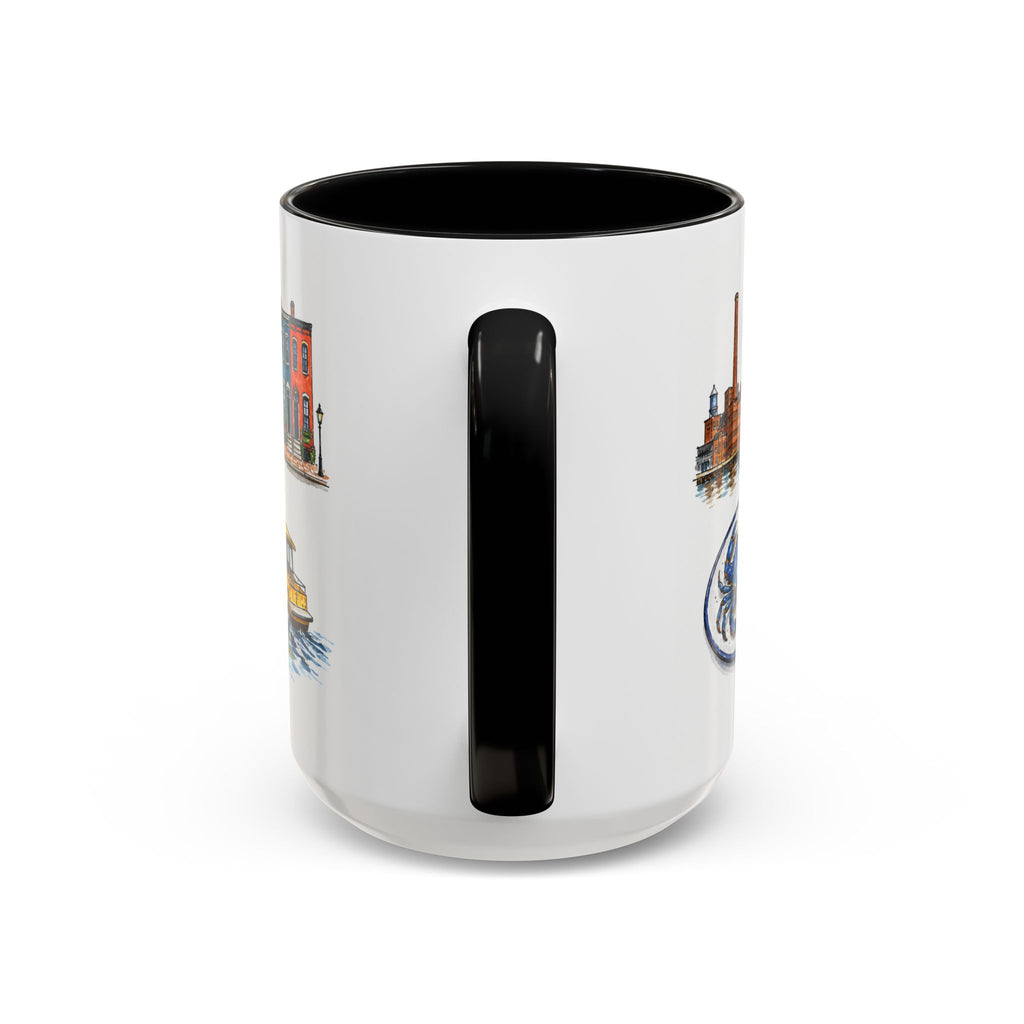 Baltimore Illustrated Travel Mug | City Souvenir Accent Coffee Mug | 11oz 15oz Ceramic Cup