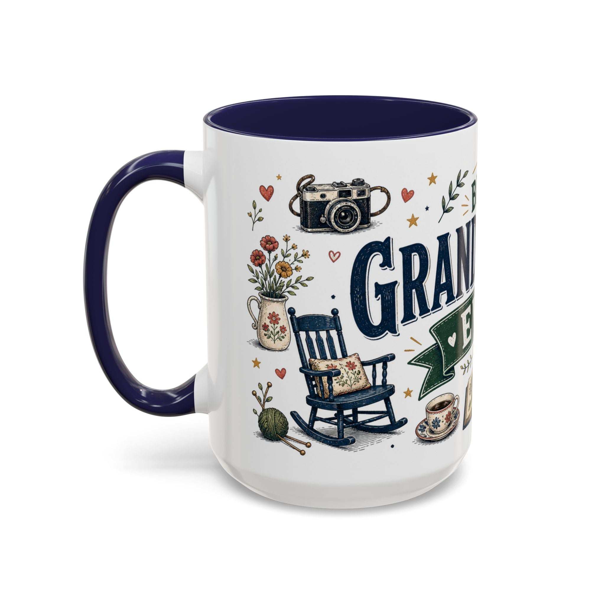 Best Grandparents Ever Coffee Mug | Gift From Grandkids | Accent Color Ceramic 11oz 15oz