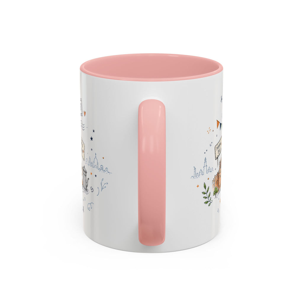 New Delhi Coffee Mug | India Souvenir Travel Gift | Accent Color Ceramic 11oz 15oz