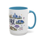 Bangalore Coffee Mug | India Souvenir Travel Gift | Accent Color Ceramic 11oz 15oz