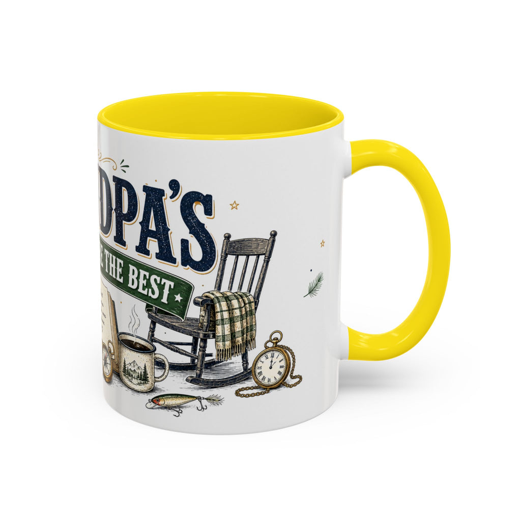 Grandpa's Stories Are The Best Coffee Mug | Gift From Grandkids | Accent Color Ceramic 11oz 15oz