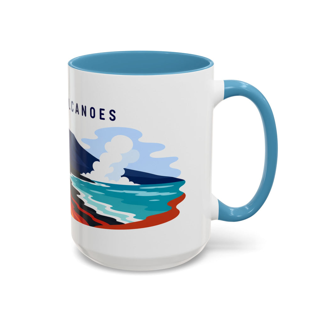 Hawaii Volcanoes Coffee Mug | Travel Destination Souvenir Gift | Accent Color Ceramic 11oz 15oz