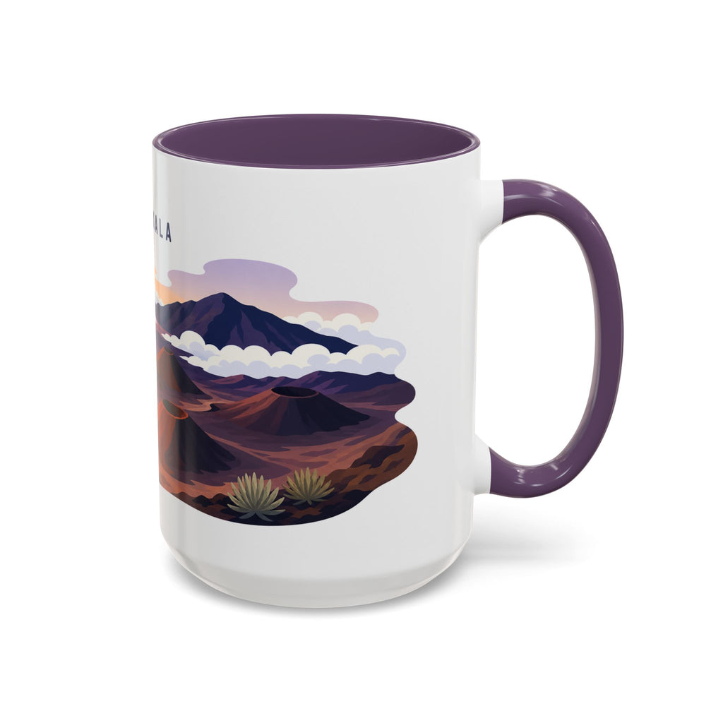 Haleakala National Park Coffee Mug | Solid Color Block Park Souvenir | 11oz 15oz Accent Mug