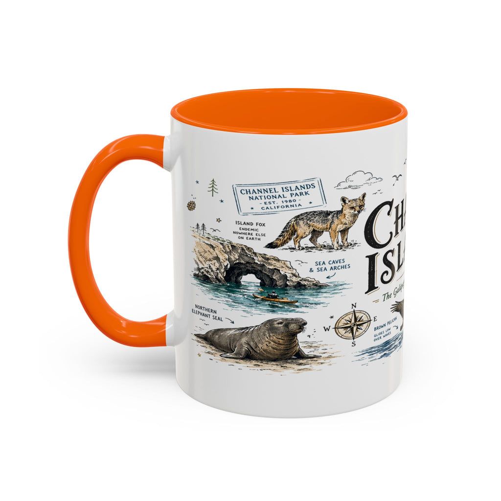 Channel Islands National Park Coffee Mug | California Island Wildlife Marine Gift | Accent Color Ceramic 11oz 15oz