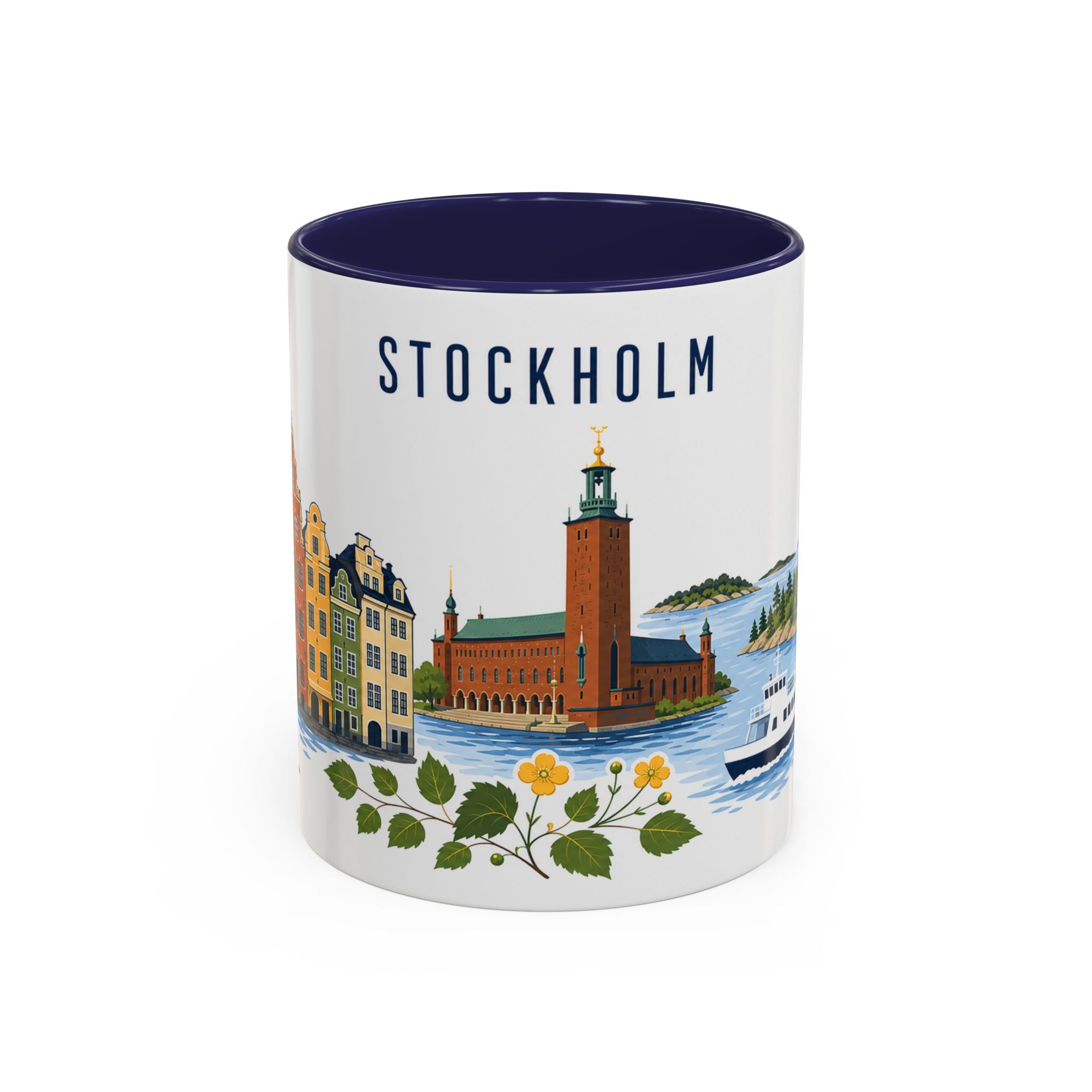 Stockholm Coffee Mug | Sweden Travel Souvenir | Porcelain Decal City Gift | 11oz 15oz Accent Mug